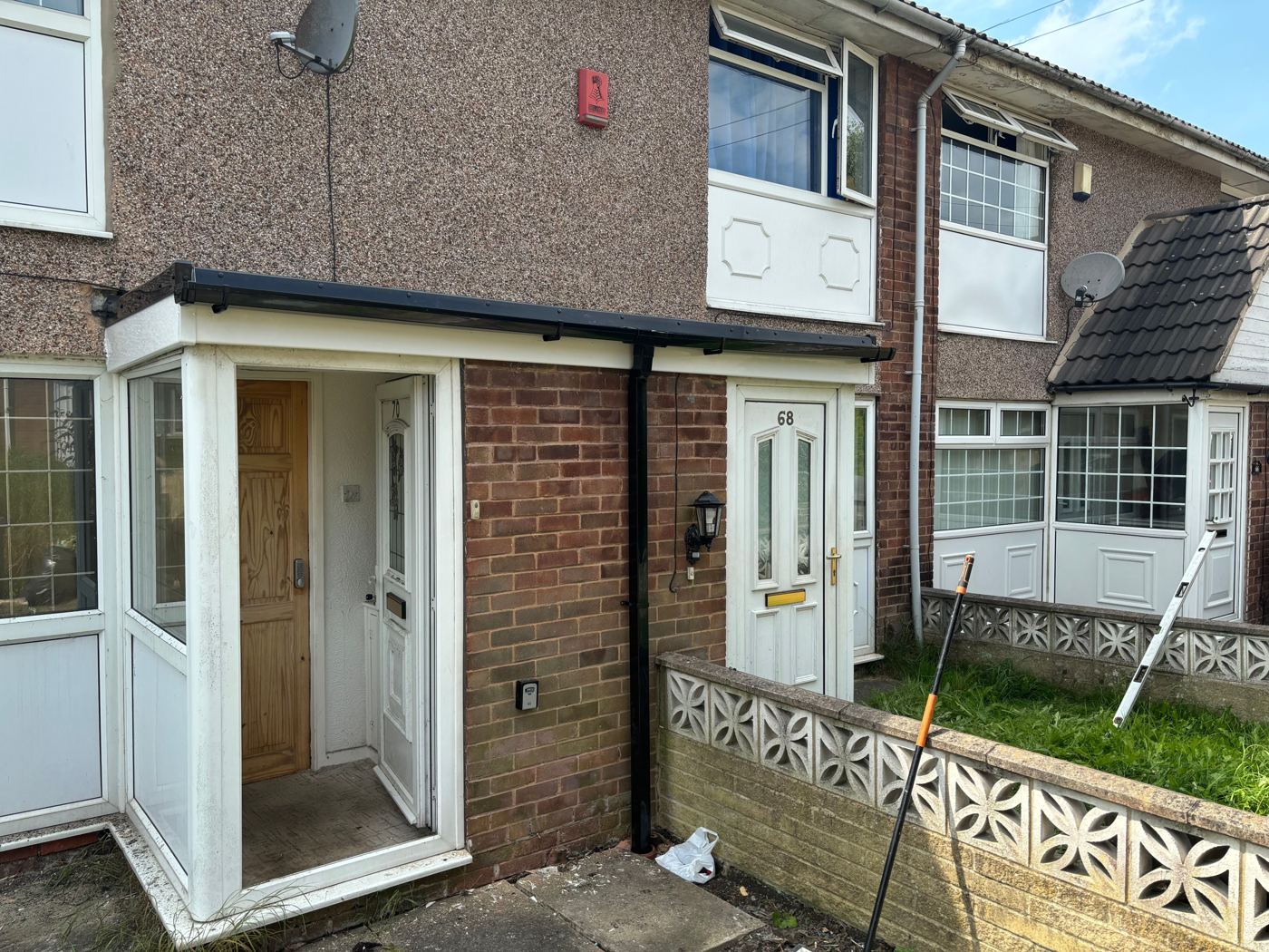 Crisp white fascias and new porch canopy