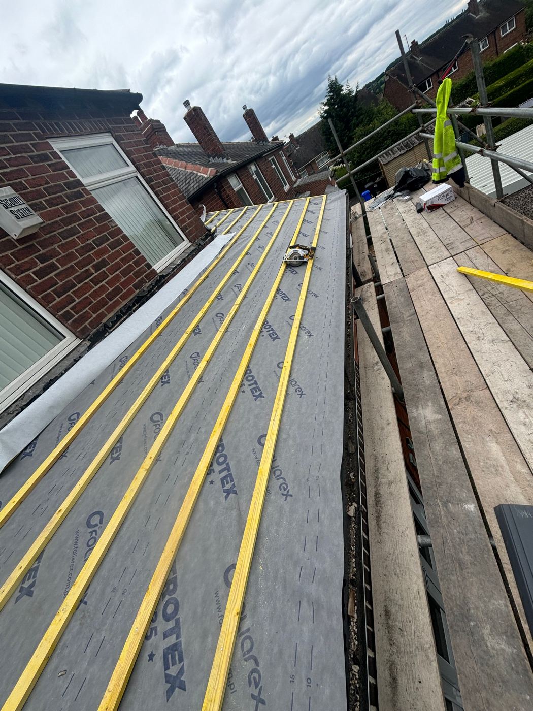 Breathable membrane and battens during re-roof