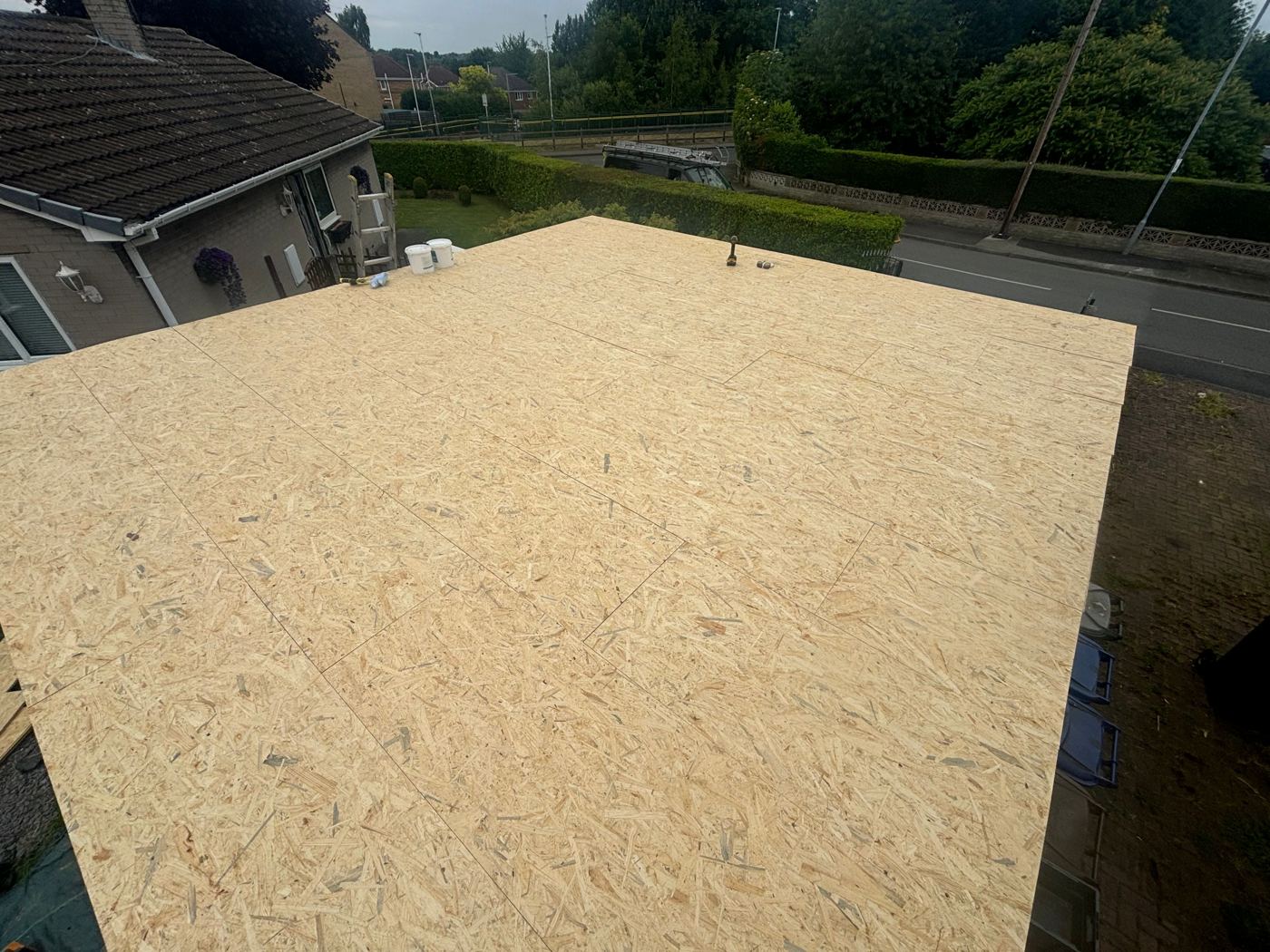 New OSB roof decking installed